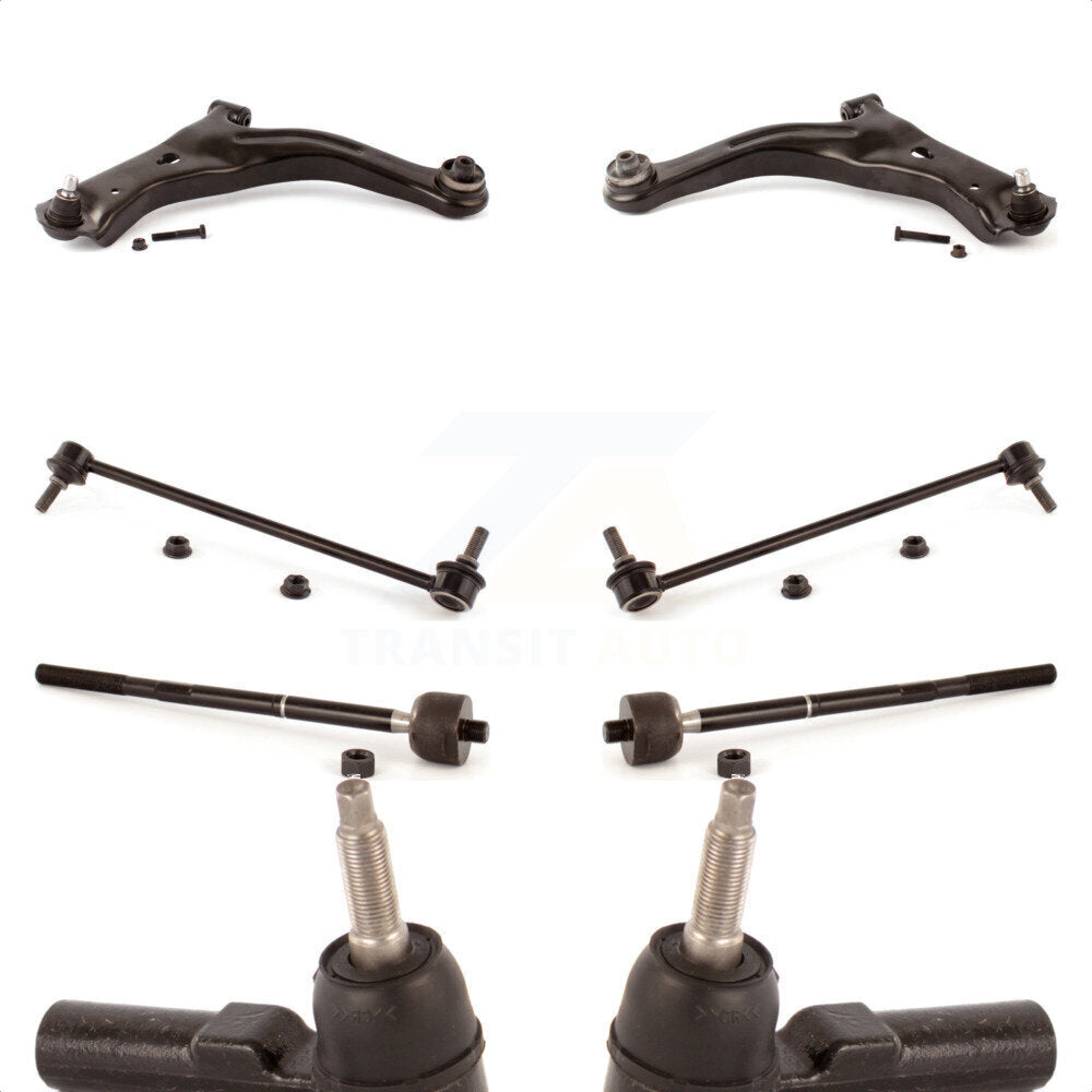 Front Suspension Control Arm And Ball Joint Assembly Steering Tie Rod End Stabilizer Bar Link Kit (8Pc) For Ford Escape Mercury Mariner Mazda Tribute KTR-100433