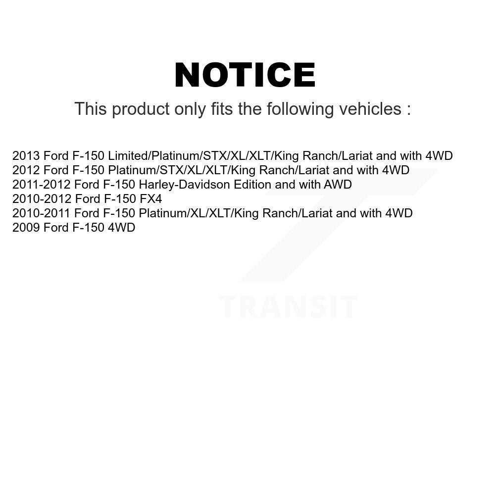 Front Suspension Control Arm And Ball Joint Assembly Steering Tie Rod End Stabilizer Bar Link Kit (8Pc) For Ford F-150 KTR-100562