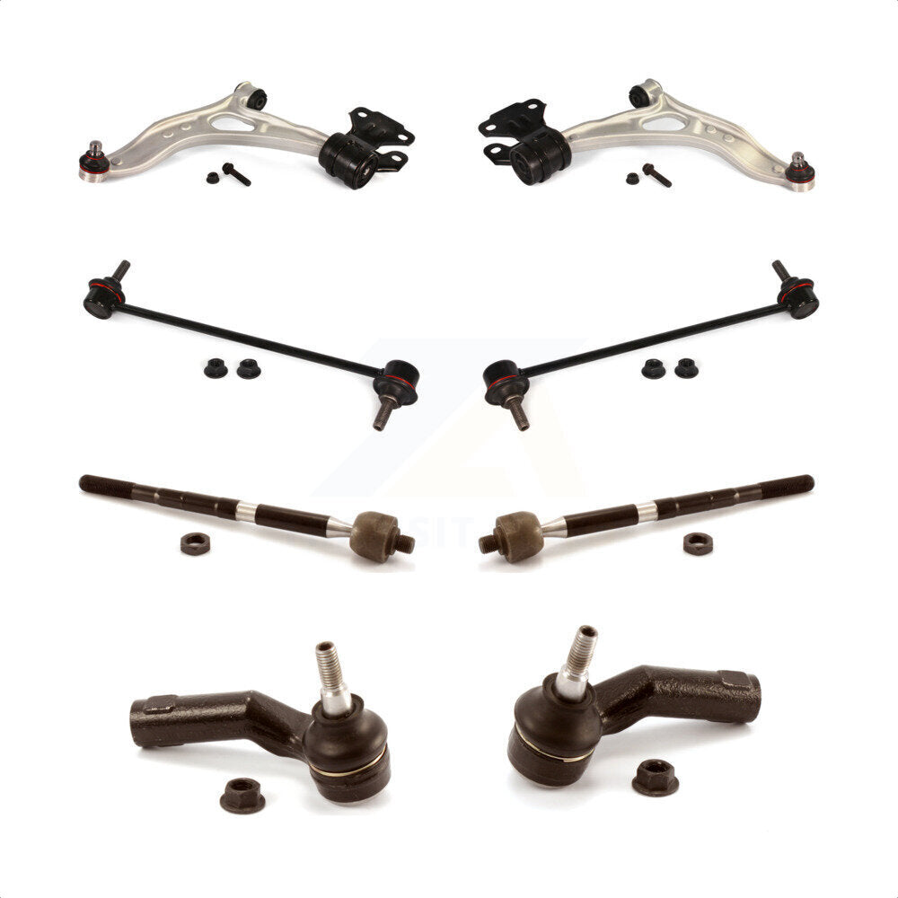 Front Suspension Control Arm And Ball Joint Assembly Steering Tie Rod End Stabilizer Bar Link Kit (8Pc) For Ford Focus C-Max KTR-101607