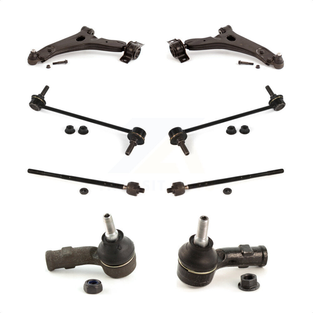 Front Suspension Control Arm And Ball Joint Assembly Steering Tie Rod End Stabilizer Bar Link Kit (8Pc) For Ford Focus KTR-100582