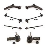 Front Suspension Control Arm And Ball Joint Assembly Steering Tie Rod End Stabilizer Bar Link Kit (8Pc) For Ford Focus KTR-100582