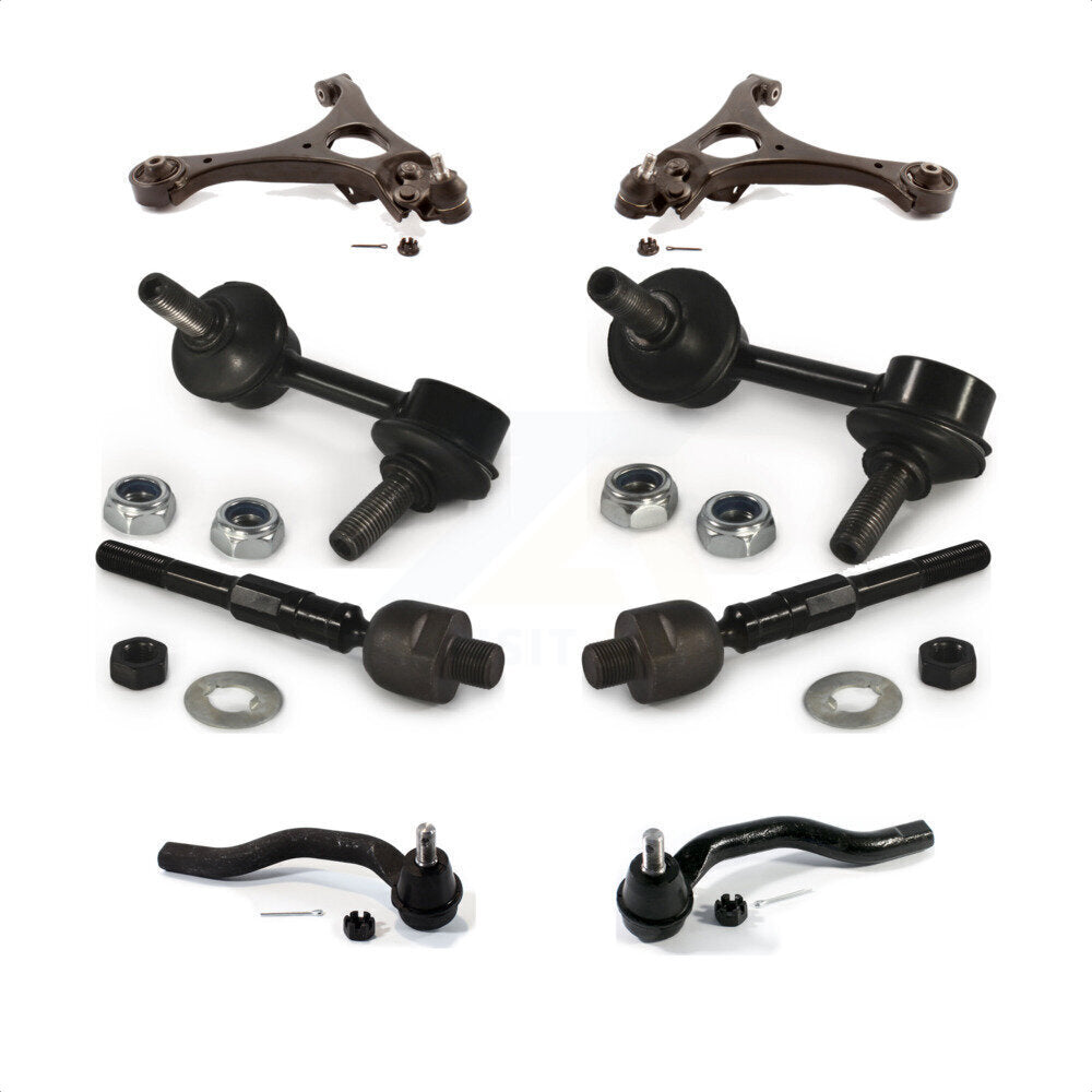 Front Suspension Control Arm And Ball Joint Assembly Steering Tie Rod End Stabilizer Bar Link Kit (8Pc) For Honda Civic 1.8L K72-100163