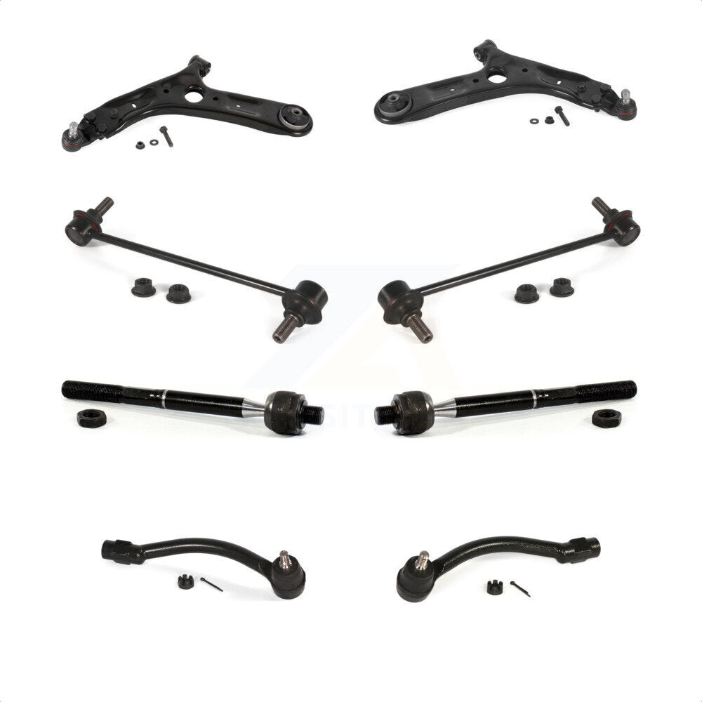 Front Suspension Control Arm And Ball Joint Assembly Steering Tie Rod End Stabilizer Bar Link Kit (8Pc) For Kia Soul EV KTR-104151