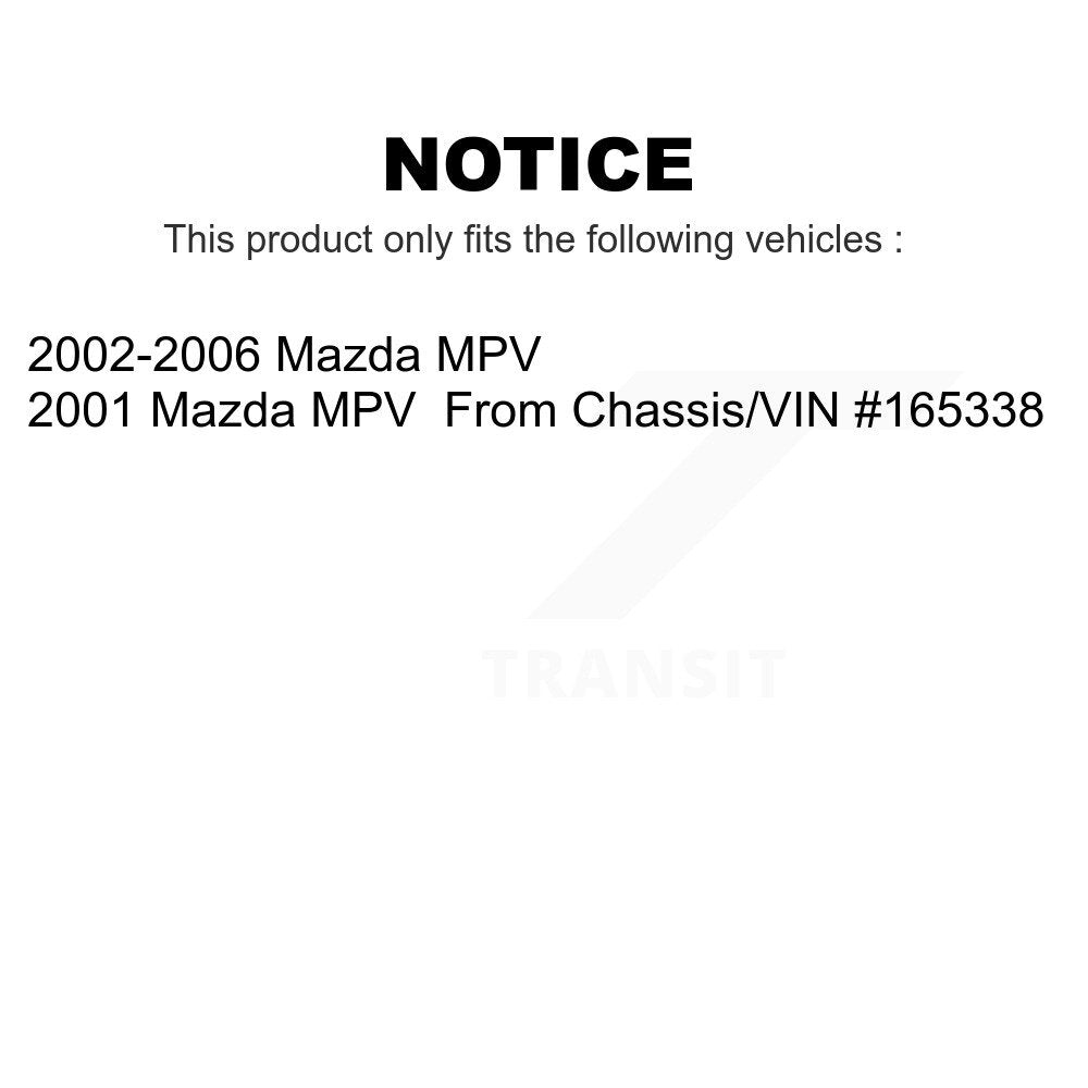 Front Suspension Control Arm And Ball Joint Assembly Steering Tie Rod End Stabilizer Bar Link Kit (8Pc) For Mazda MPV KTR-100385