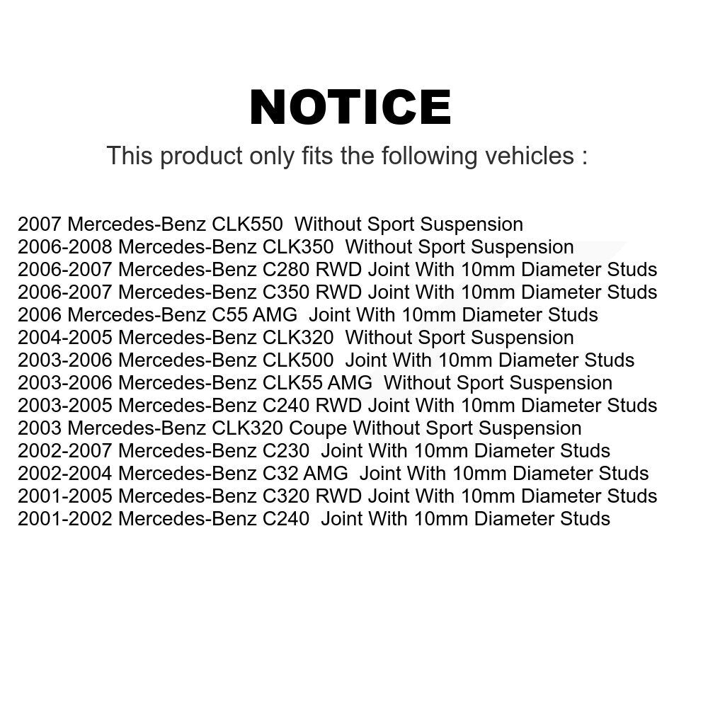Front Suspension Control Arm And Ball Joint Assembly Steering Tie Rod End Stabilizer Bar Link Kit (8Pc) For Mercedes-Benz C230 C240 C320 CLK350 C280 CLK320 CLK500 C350 CLK550 CLK55 AMG C32 C55 KTR-100510