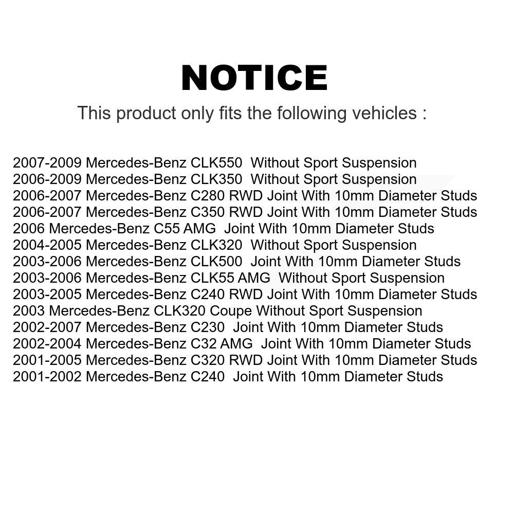 Front Suspension Control Arm And Ball Joint Assembly Steering Tie Rod End Stabilizer Bar Link Kit (8Pc) For Mercedes-Benz C230 C240 CLK350 C320 C280 CLK320 CLK500 CLK550 C350 CLK55 AMG C32 C55 KTR-100635