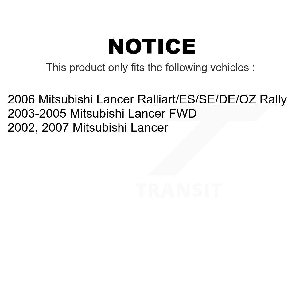 Front Suspension Control Arm And Ball Joint Assembly Steering Tie Rod End Stabilizer Bar Link Kit (8Pc) For Mitsubishi Lancer KTR-100394