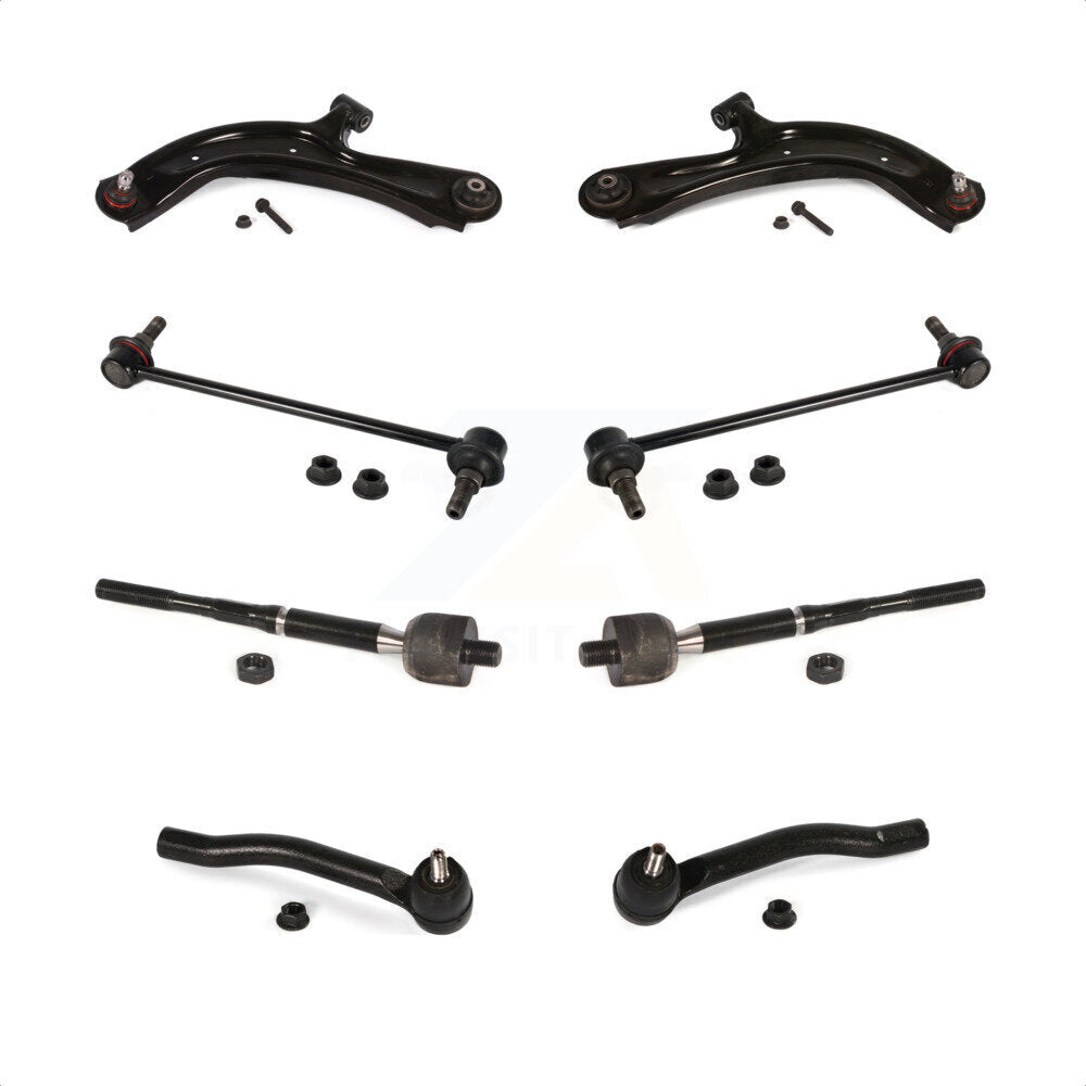 Front Suspension Control Arm And Ball Joint Assembly Steering Tie Rod End Stabilizer Bar Link Kit (8Pc) For Nissan Sentra NV200 KTR-101686