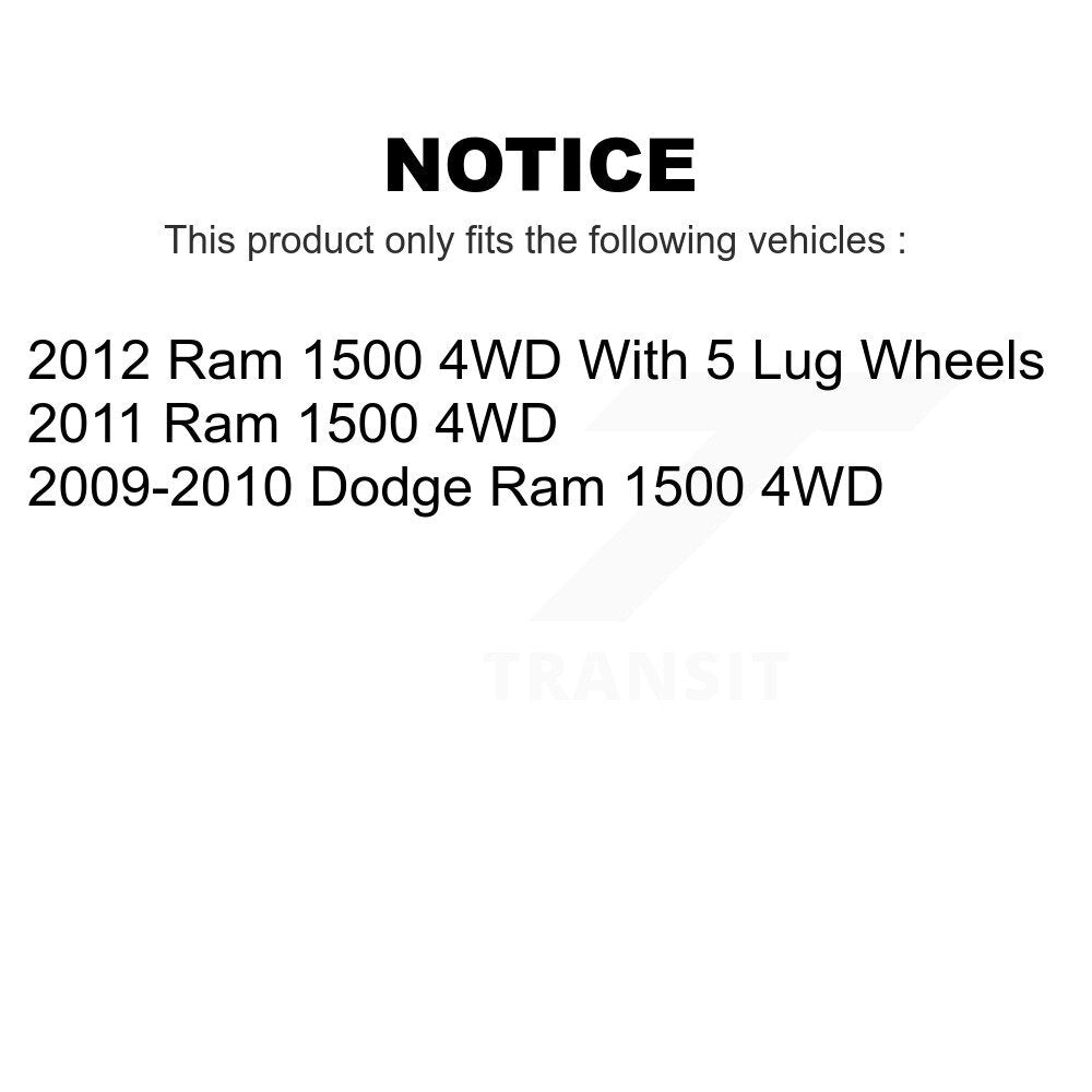 Front Suspension Control Arm And Ball Joint Assembly Steering Tie Rod End Stabilizer Bar Link Kit (8Pc) For Ram 1500 Dodge 4WD KTR-100338