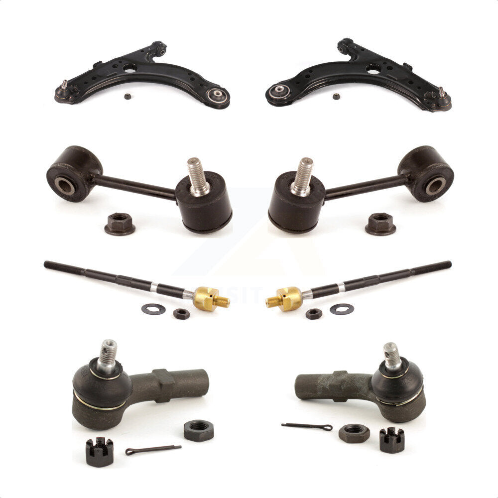 Front Suspension Control Arm And Ball Joint Assembly Steering Tie Rod End Stabilizer Bar Link Kit (8Pc) For Volkswagen Jetta Beetle Golf KTR-100557