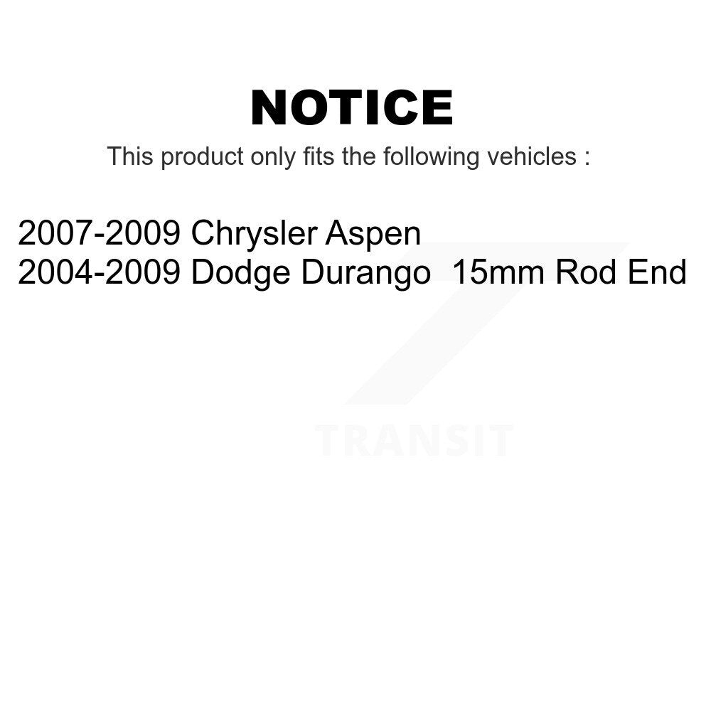 Front Suspension Control Arm And Ball Joint Assembly Steering Tie Rod End Stabilizer Bar Link Kit For Dodge Durango Chrysler Aspen KTR-100507