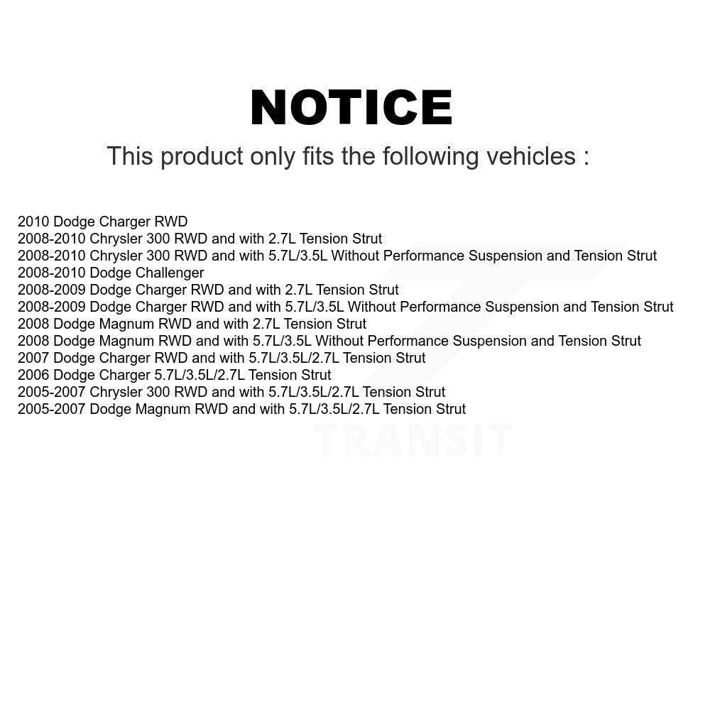 Front Suspension Control Arm And Tie Rod End Kit For Dodge Chrysler 300 Charger Magnum Challenger K72-100996