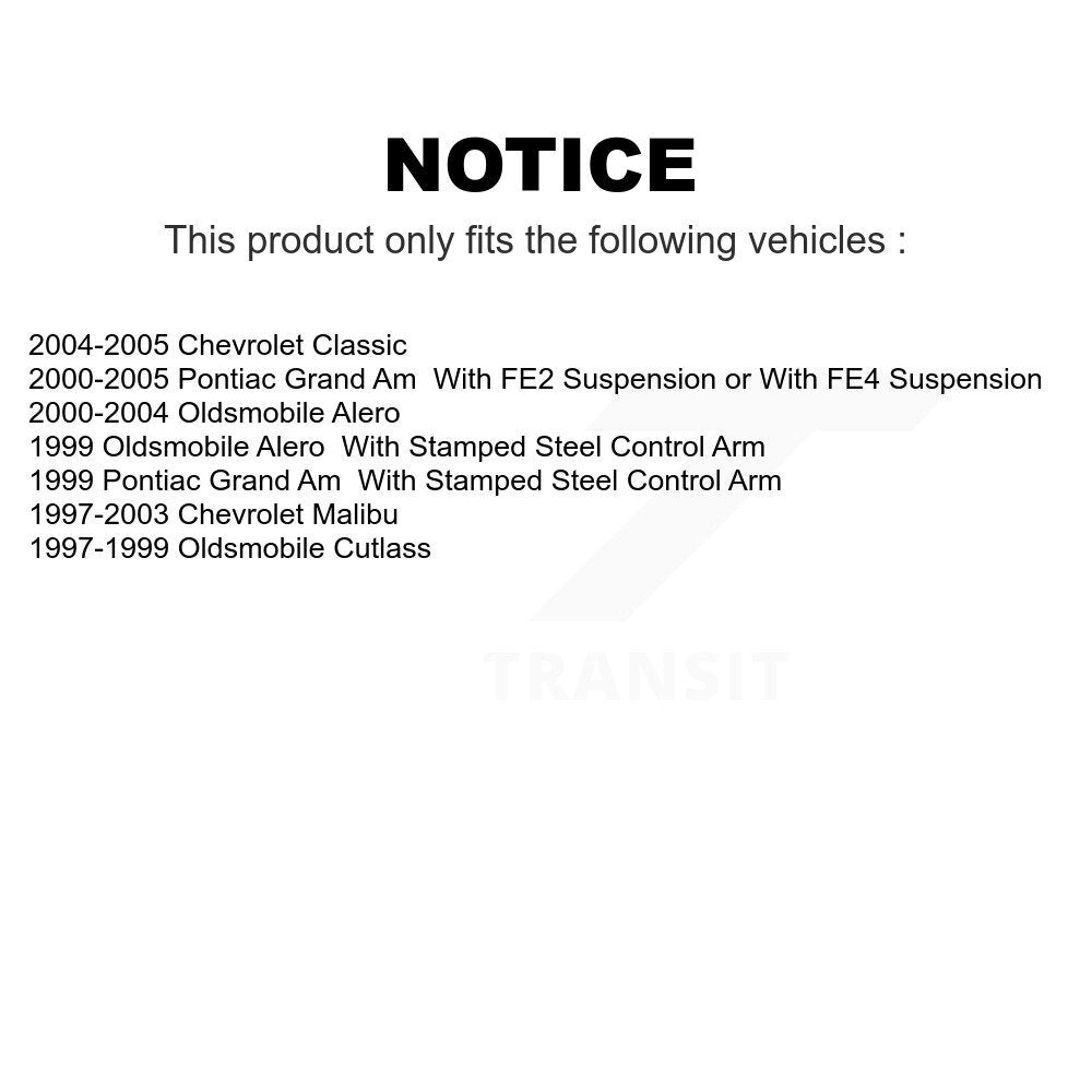 Front Suspension Control Arm Assembly And Tie Rod End Kit For Chevrolet Pontiac Grand Am Malibu Oldsmobile Alero Classic Cutlass KTR-102804
