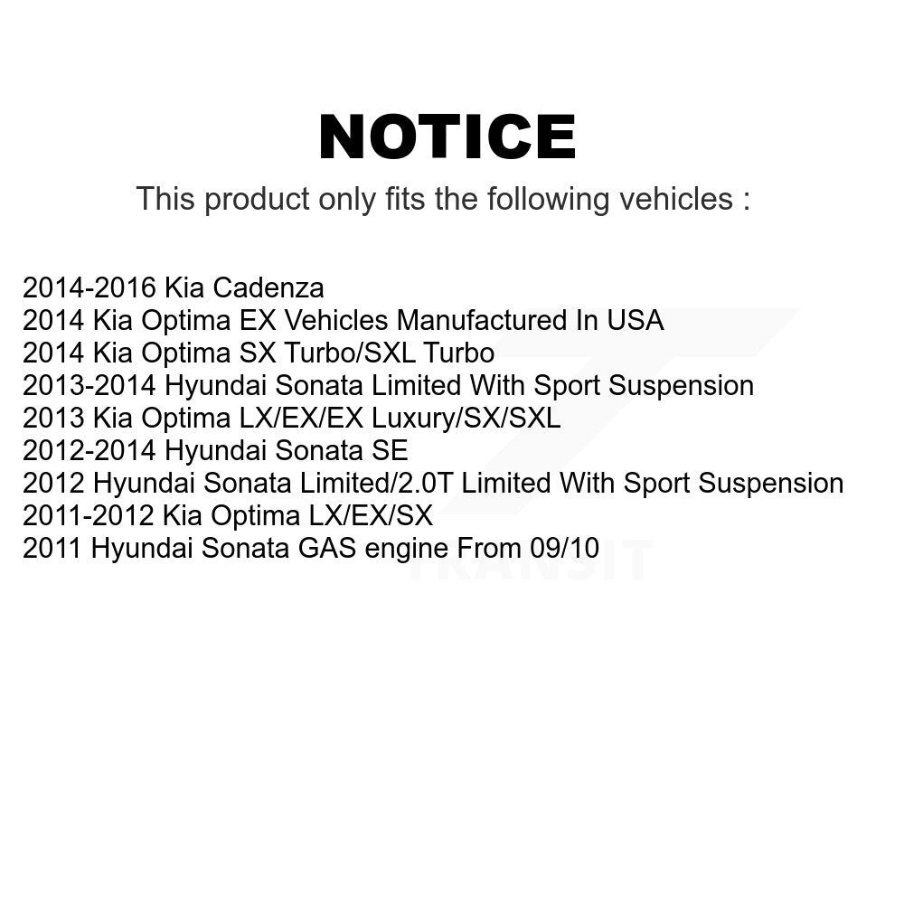 Front Suspension Control Arm Assembly And Tie Rod End Kit For Hyundai Sonata Kia Optima Cadenza KTR-102691