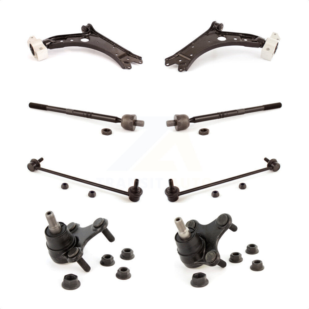 Front Suspension Control Arm Steering Tie Rod End Stabilizer Bar Link Ball Joint Kit (8Pc) For Volkswagen Jetta GTI Rabbit Golf Audi A3 Eos Quattro KTR-101103