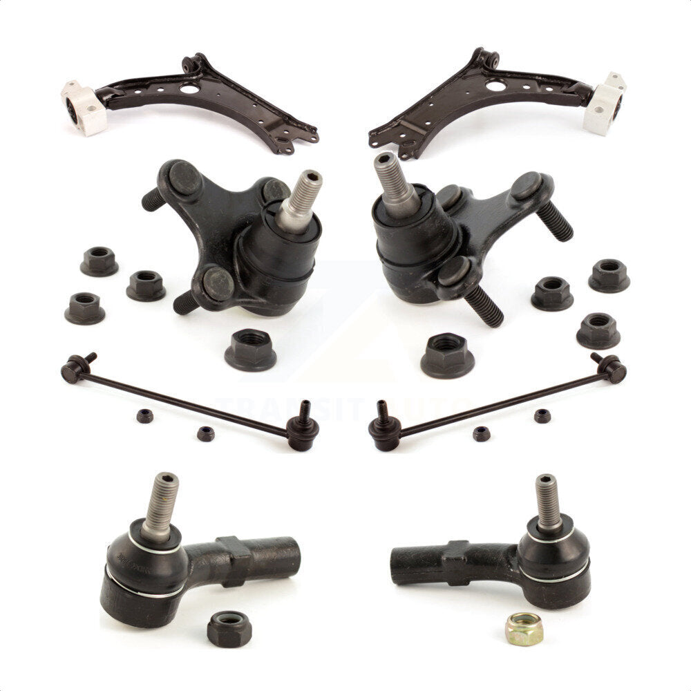 Front Suspension Control Arm Steering Tie Rod End Stabilizer Bar Link Ball Joint Kit (8Pc) For Volkswagen Jetta GTI Rabbit Golf Audi A3 Eos Quattro KTR-101107