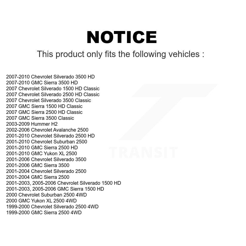 Front Suspension Control Arms And Lower Ball Joints Kit For Chevrolet Silverado 2500 HD GMC Sierra 3500 Hummer H2 Classic 1500 Suburban Yukon XL Avalanche K72-101147