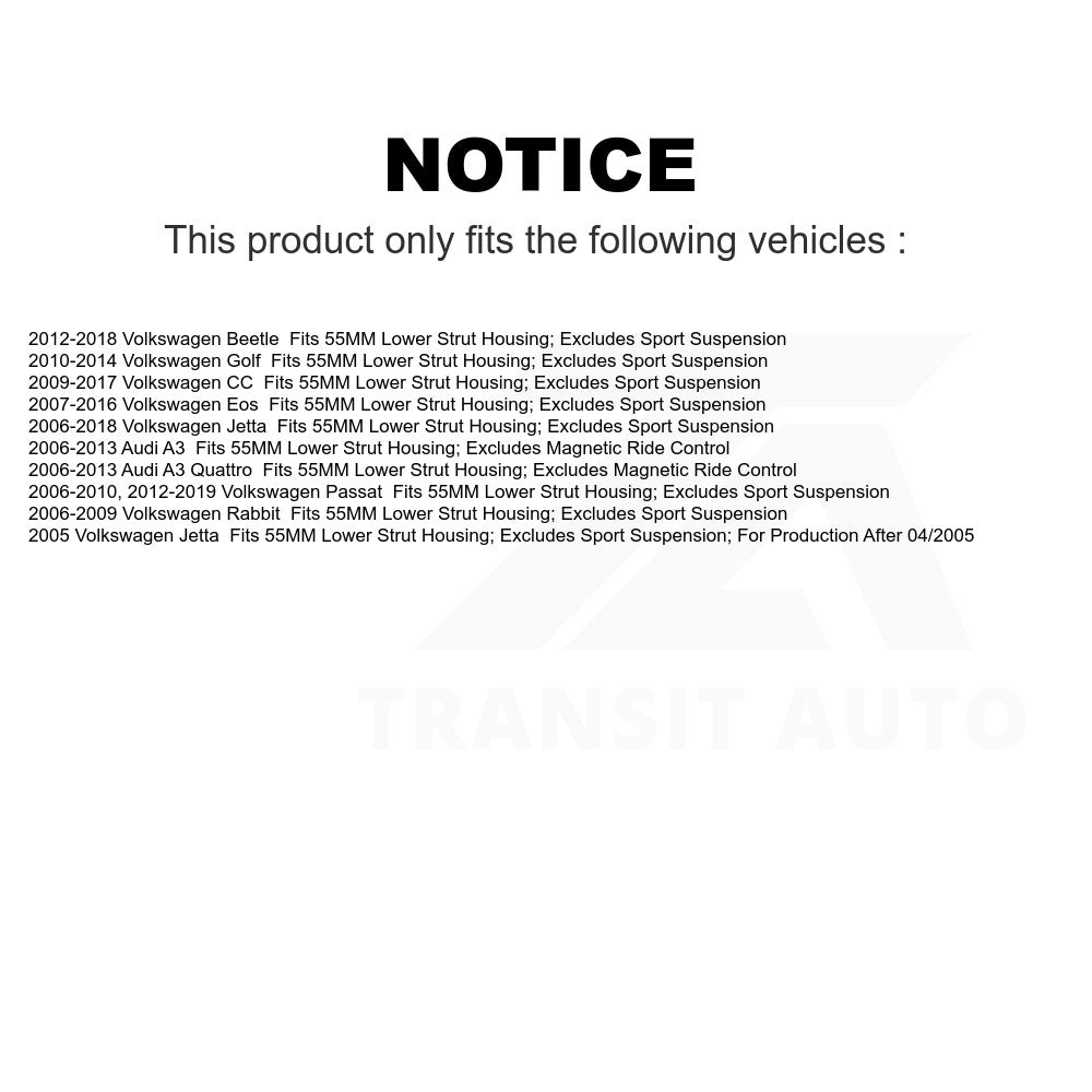 Front Suspension Strut Coil Spring Assembly 78A-11060 For Volkswagen Jetta Passat Beetle CC Eos Golf Rabbit Audi A3 Quattro