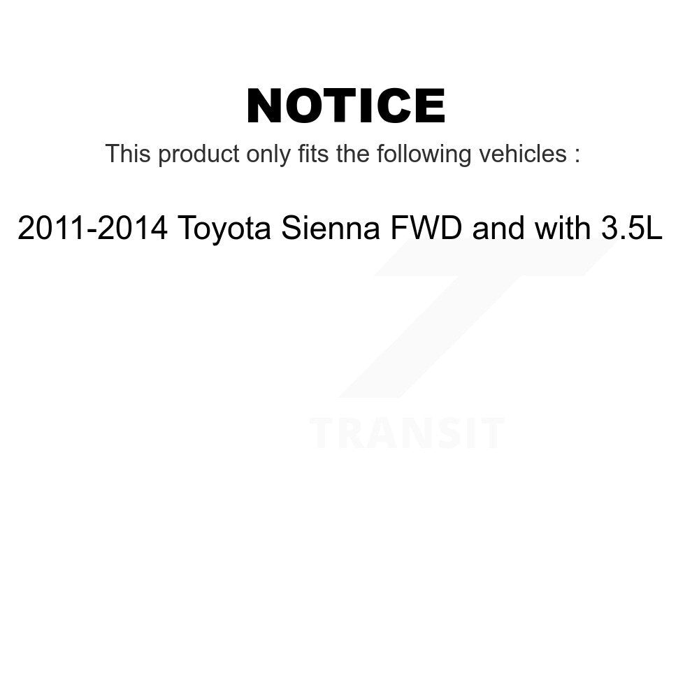 Front Suspension Strut Kit For 2011-2014 Toyota Sienna FWD with 3.5L K78-100760