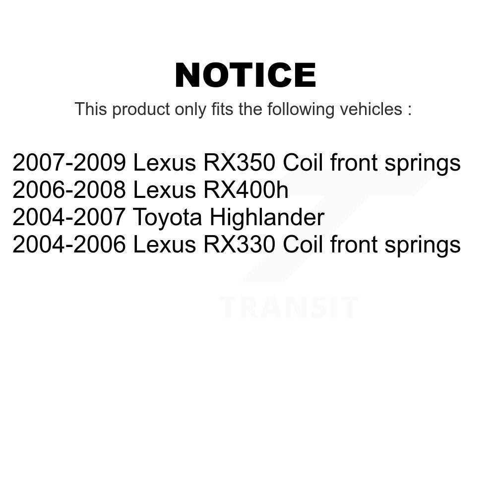 Front Suspension Strut Kit For Lexus Toyota Highlander RX350 RX330 RX400h K78-100824