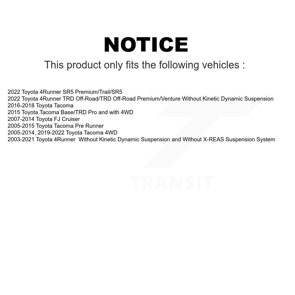 Front Suspension Strut Pair For Toyota Tacoma 4Runner FJ Cruiser K78-100680