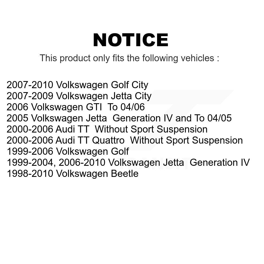Front Suspension Strut Shock Mounting Pair For Volkswagen Jetta Beetle Golf Audi TT Quattro GTI City K73-100111
