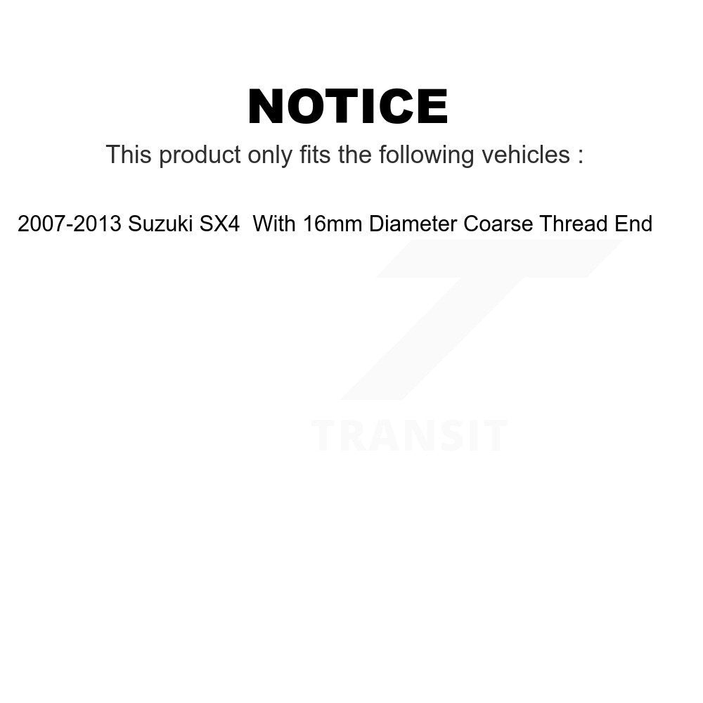 Front Tie Rod End Kit For 2007-2013 Suzuki SX4 With 16mm Diameter Coarse Thread K72-100774
