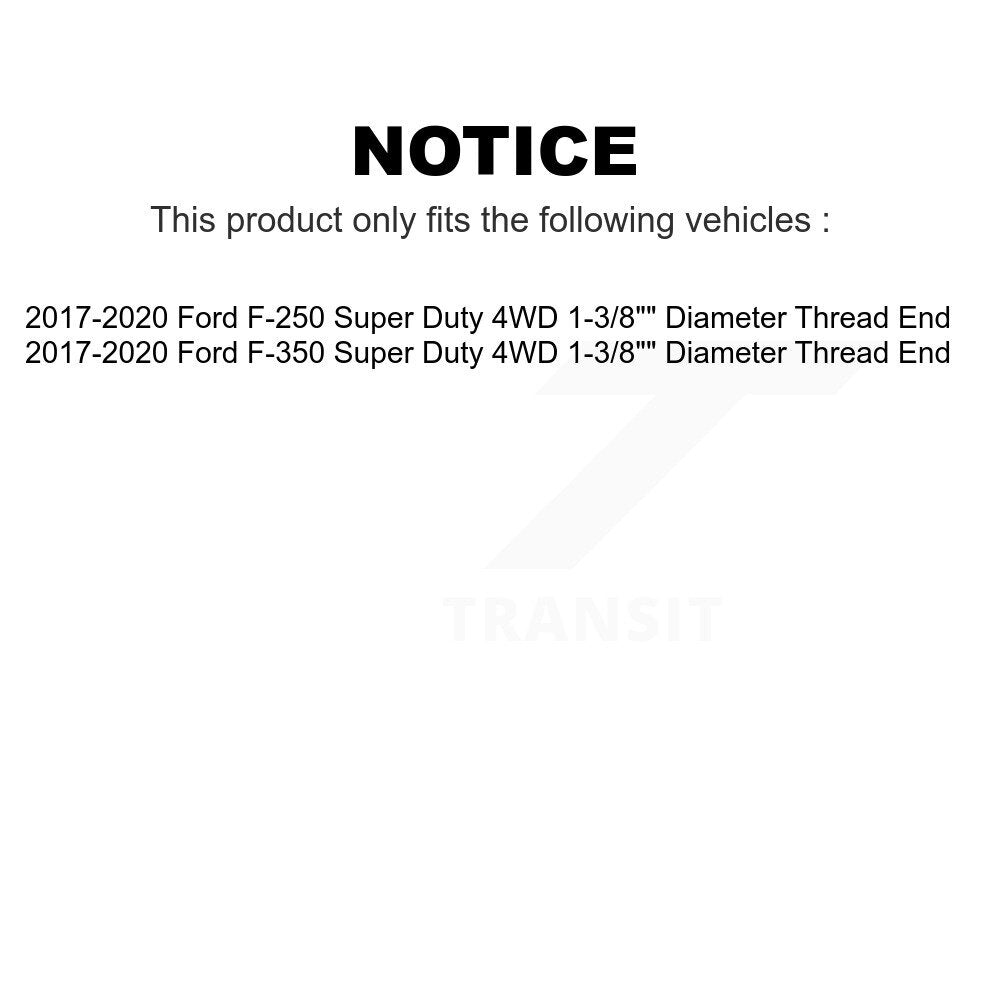 Front Tie Rod End Kit For 2017-2020 Ford F-250 Super Duty F-350 1-3/8" Diameter Thread 4WD K72-101289