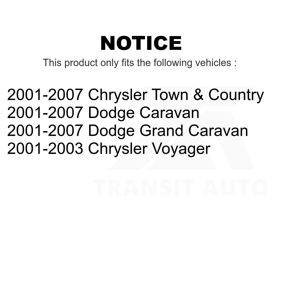 Front To Frame Suspension Stabilizer Bar Bushing Kit 72-K7406 For Dodge Chrysler Grand Caravan Town & Country Voyager