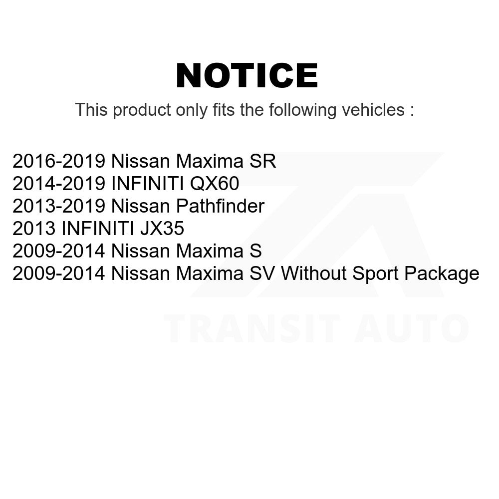Front To Frame Suspension Stabilizer Bar Bushing Kit TOR-K201304 For Nissan Maxima Pathfinder INFINITI QX60 JX35