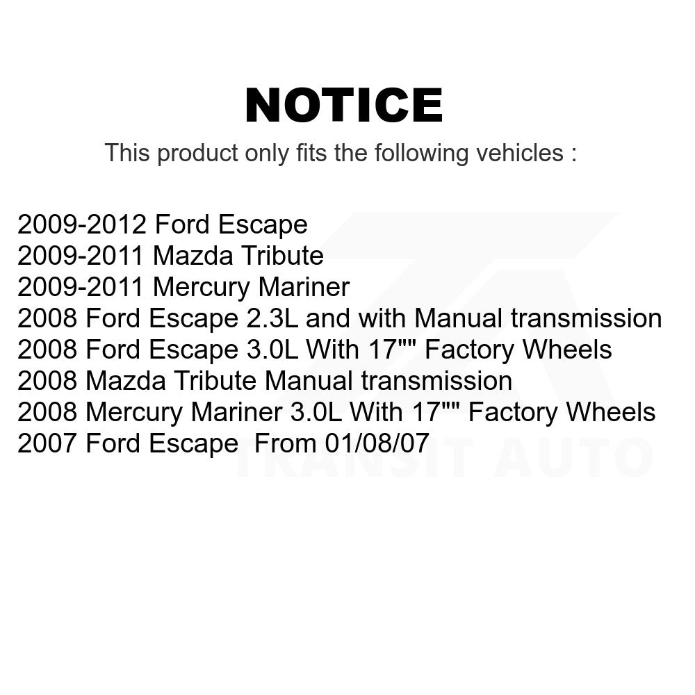 Front To Frame Suspension Stabilizer Bar Bushing Kit TOR-K201311 For Ford Escape Mercury Mariner Mazda Tribute