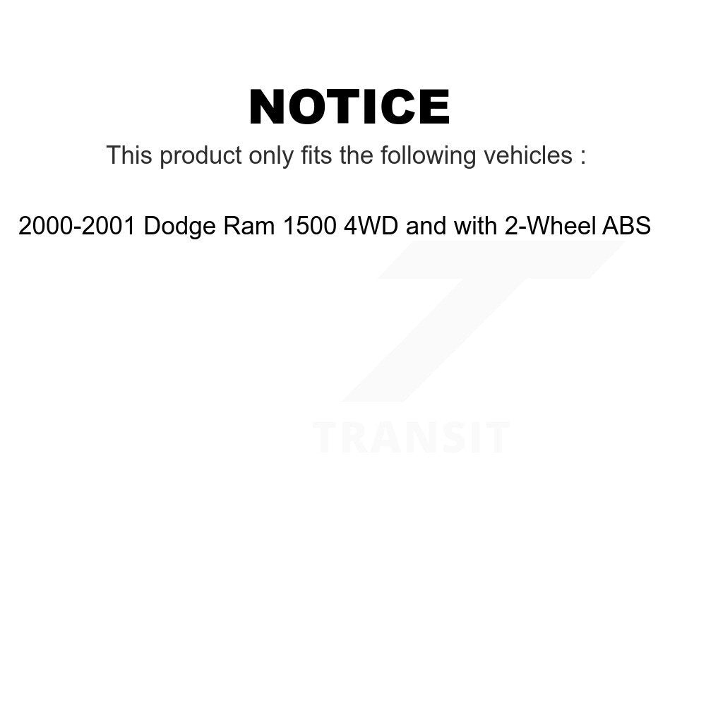 Front Wheel Bearing And Hub Assembly Pair For 2000-2001 Dodge Ram 1500 4WD with 2-Wheel ABS K70-100391