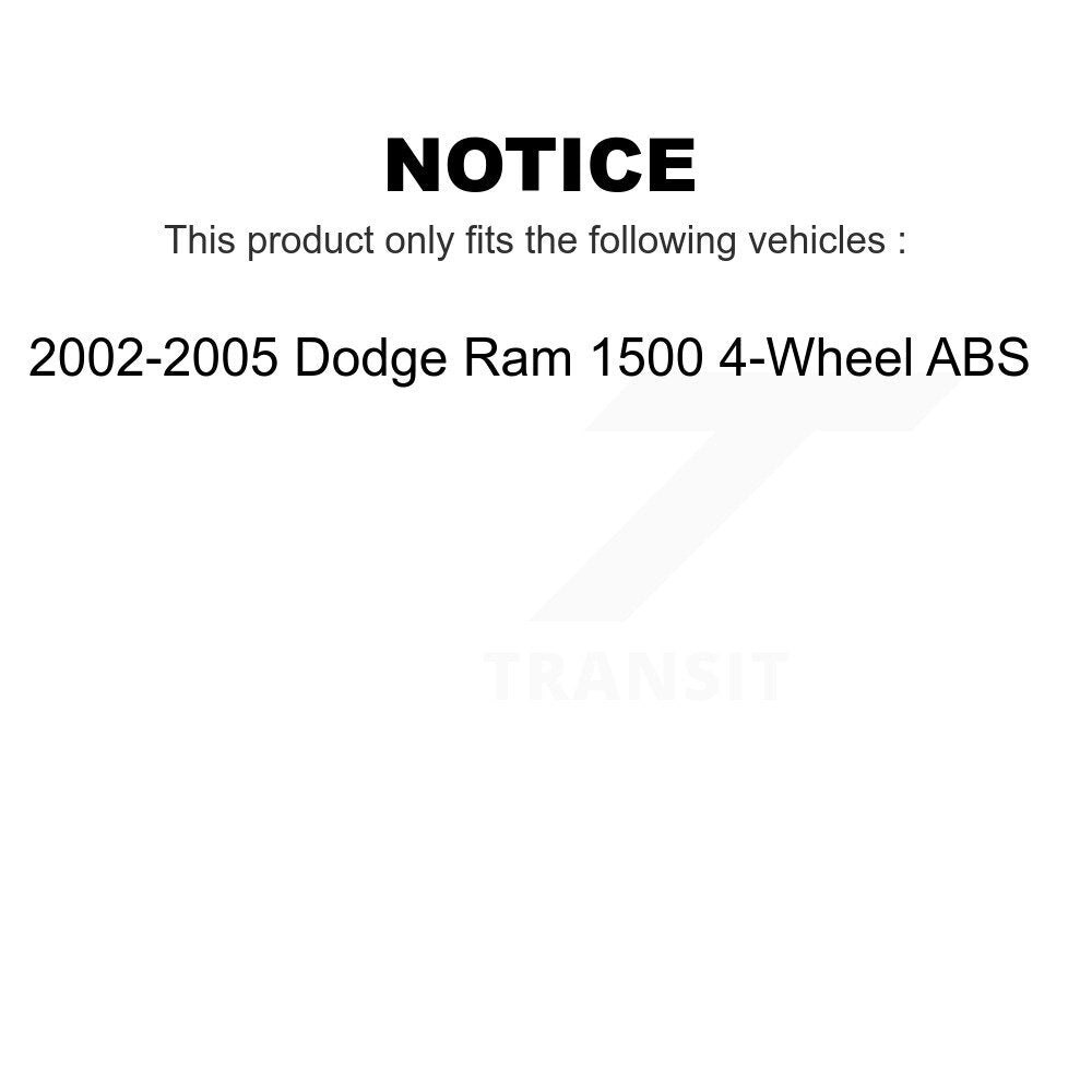 Front Wheel Bearing And Hub Assembly Pair For 2002-2005 Dodge Ram 1500 4-Wheel ABS K70-100413
