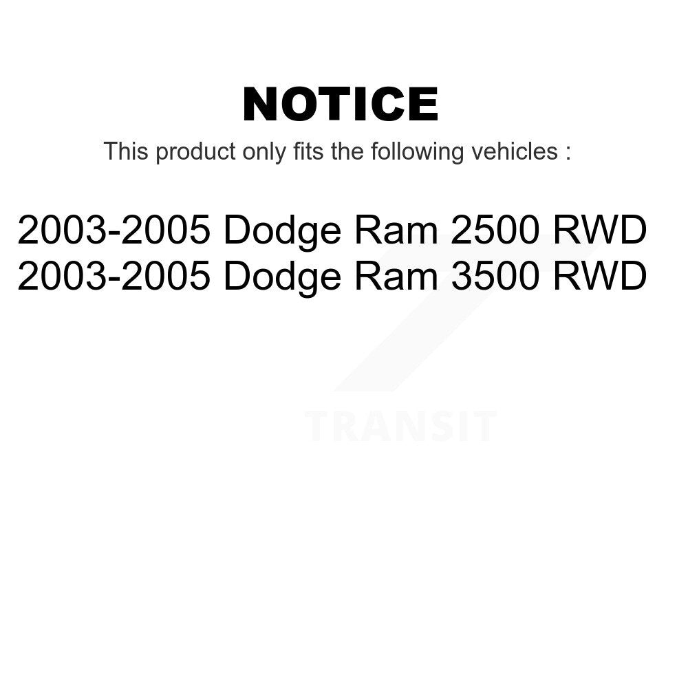 Front Wheel Bearing And Hub Assembly Pair For 2003-2005 Dodge Ram 2500 3500 RWD K70-100424