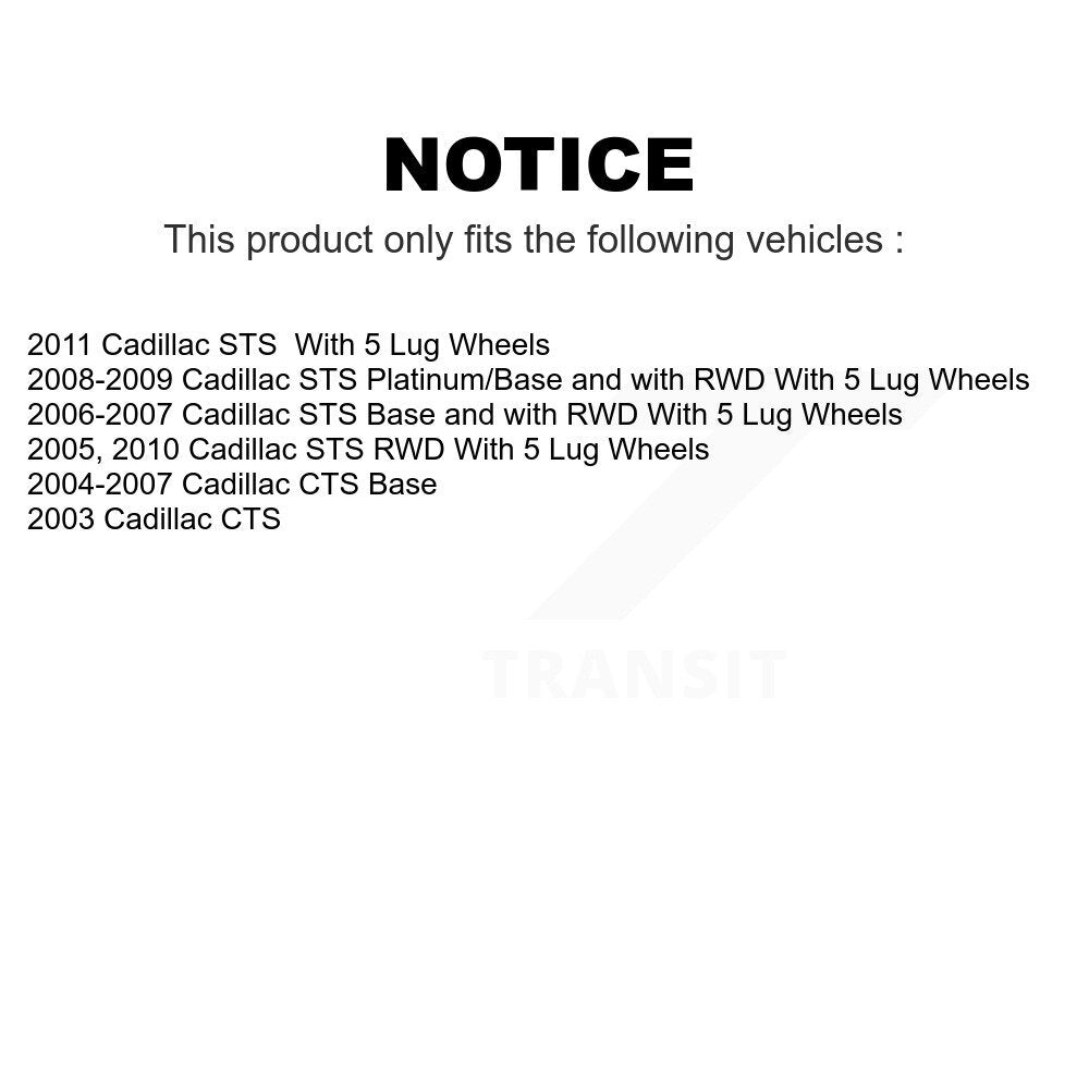 Front Wheel Bearing And Hub Assembly Pair For Cadillac CTS STS K70-100271