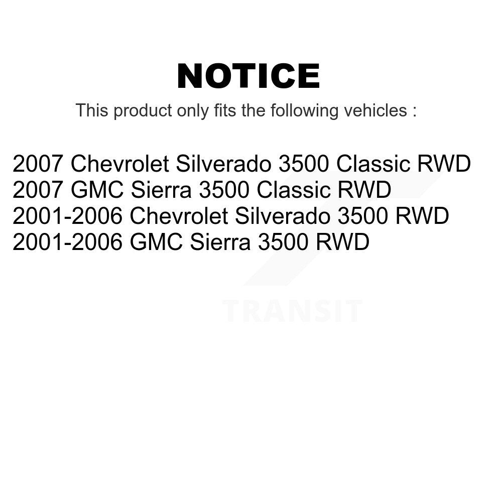 Front Wheel Bearing And Hub Assembly Pair For Chevrolet Silverado 3500 GMC Sierra Classic RWD K70-100422
