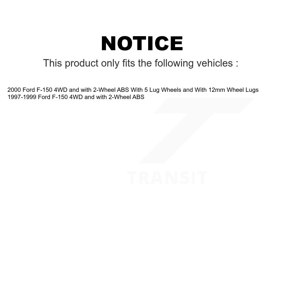 Front Wheel Bearing And Hub Assembly Pair For Ford F-150 4WD with 2-Wheel ABS K70-100378