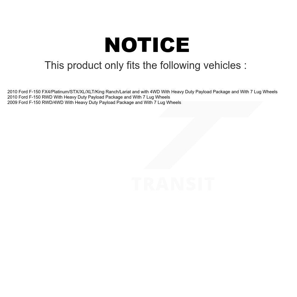 Front Wheel Bearing And Hub Assembly Pair For Ford F-150 With Heavy Duty Payload Package 7 Lug Wheels K70-100437