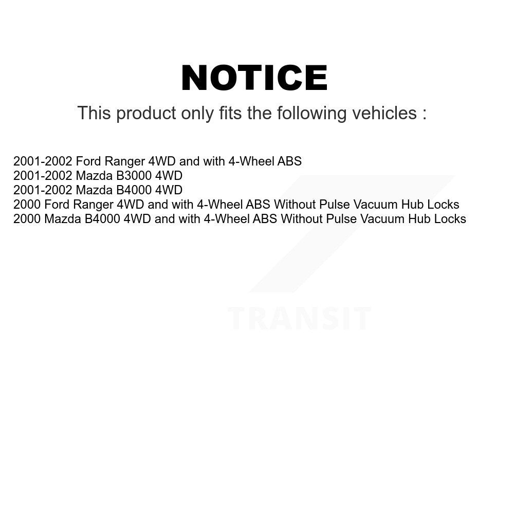 Front Wheel Bearing And Hub Assembly Pair For Ford Ranger Mazda B3000 B4000 K70-100377