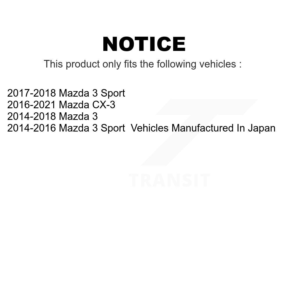 Front Wheel Bearing And Hub Assembly Pair For Mazda 3 CX-3 Sport K70-100367