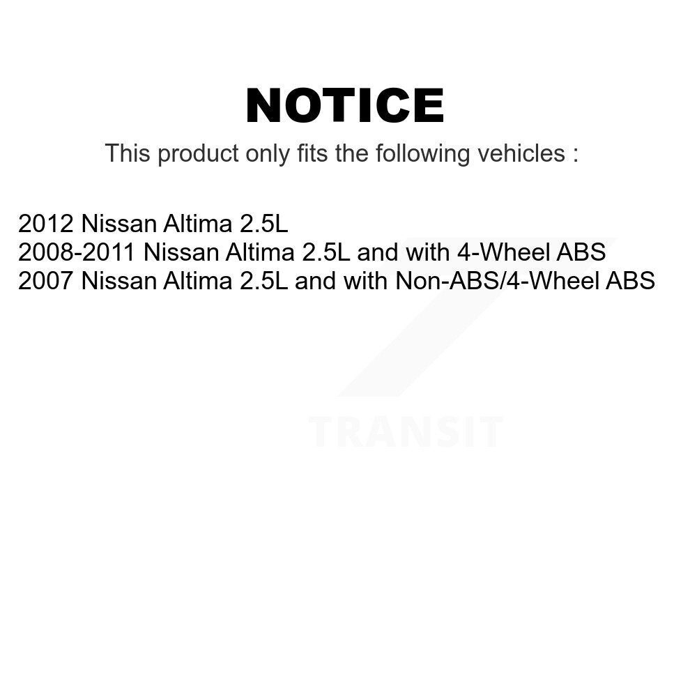 Front Wheel Bearing And Hub Assembly Pair For Nissan Altima K70-100341