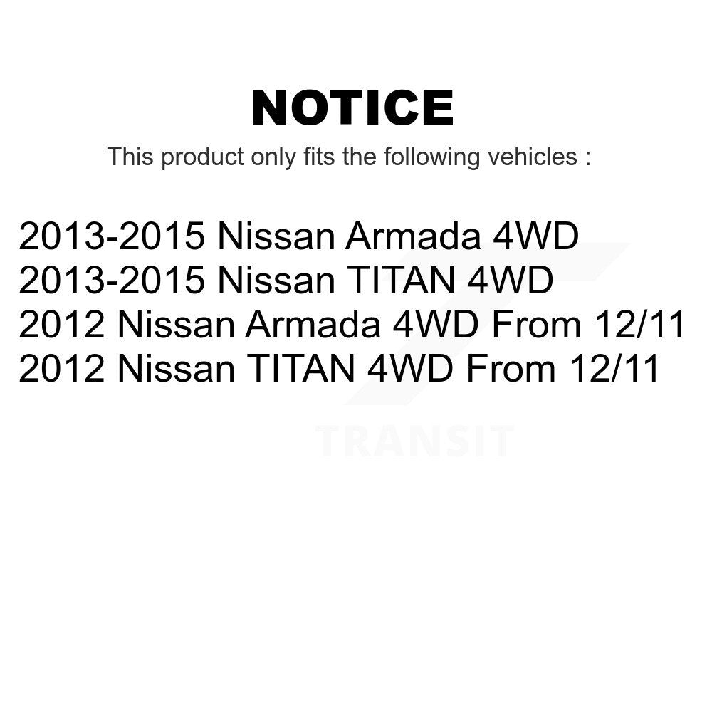 Front Wheel Bearing And Hub Assembly Pair For Nissan Titan Armada TITAN 4WD K70-101417
