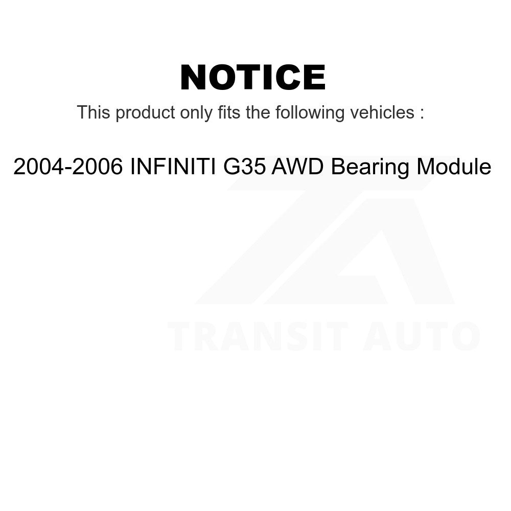Front Wheel Bearing Assembly 70-513311 For 2004-2006 INFINITI G35 AWD Module
