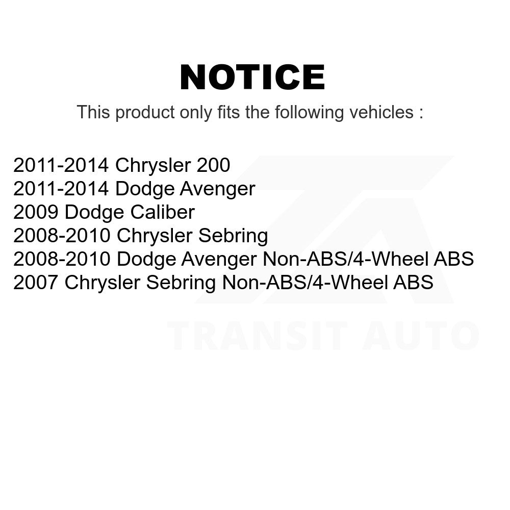 Front Wheel Bearing Hub Assembly 70-513263 For Chrysler Dodge Avenger 200 Sebring Caliber