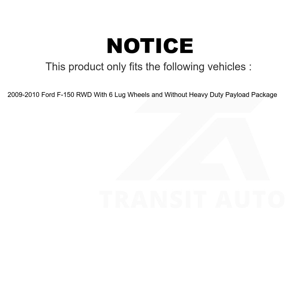 Front Wheel Bearing Hub Assembly 70-515117 For 2009-2010 Ford F-150 RWD With 6 Lug Wheels Without Heavy Duty Payload Package