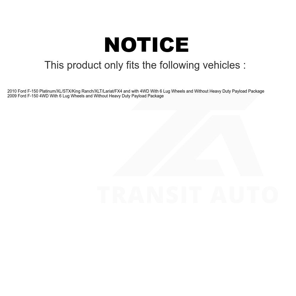 Front Wheel Bearing Hub Assembly 70-515119 For Ford F-150 With 6 Lug Wheels Without Heavy Duty Payload Package