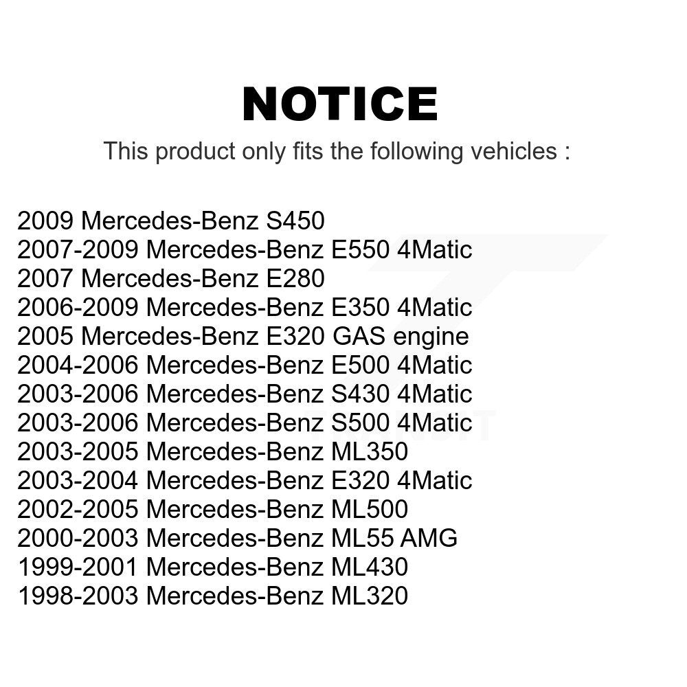 Front Wheel Bearing Pair For Mercedes-Benz E350 ML320 E320 ML350 S430 E500 S500 ML430 ML500 E550 ML55 AMG S450 E280 K70-100521