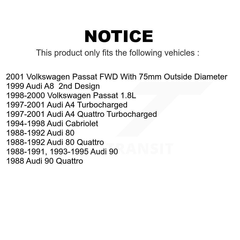 Front Wheel Bearing Pair For Volkswagen Passat Audi A4 Quattro Cabriolet 90 80 A8 K70-100493