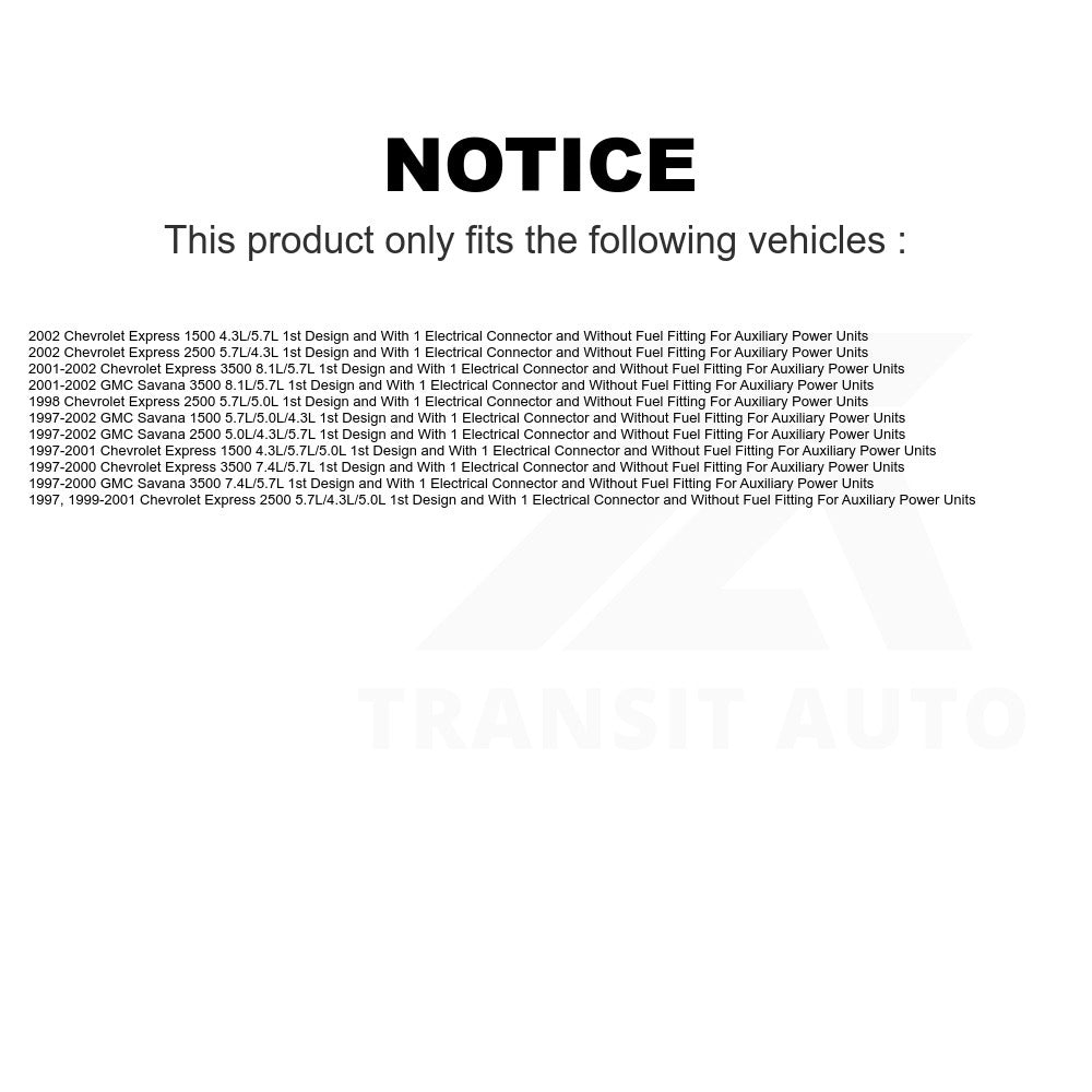 Fuel Pump Module Assembly AGY-00310325 For Chevrolet Express 3500 GMC 1500 2500 Savana 1st Design With 1 Electrical Connector Without Fitting Auxiliary Power Units