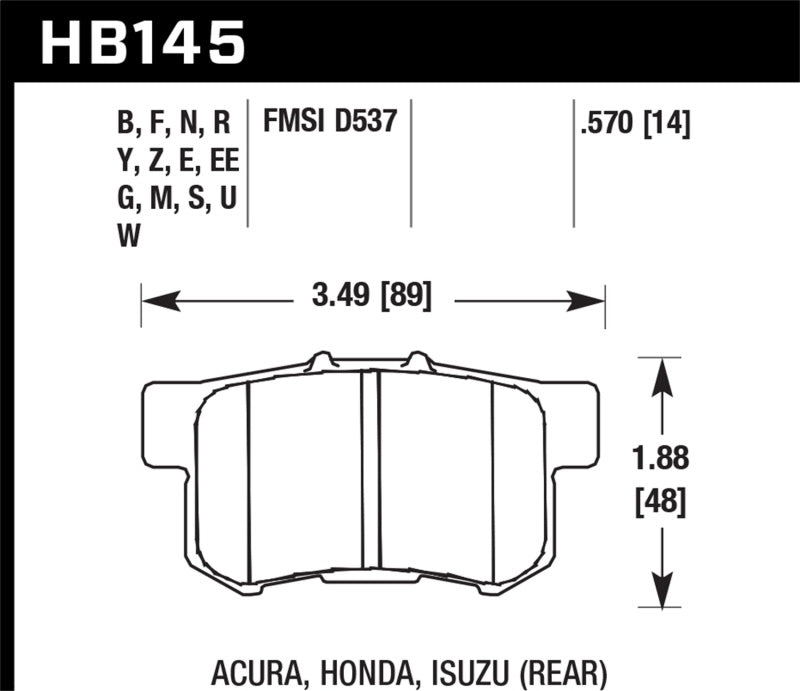 Hawk 06+ Civic Si HPS Street Rear Brake Pads